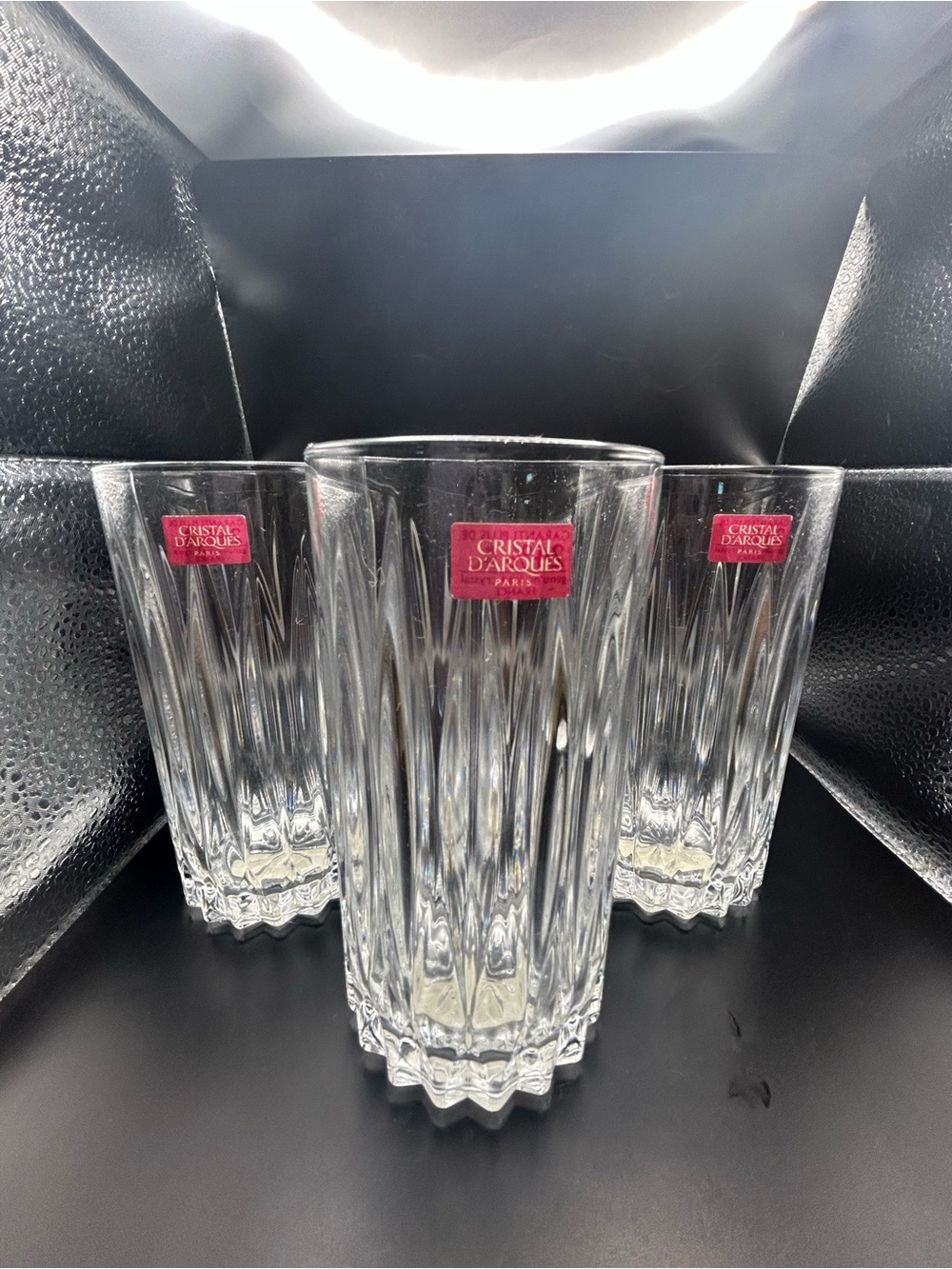 VTG New 3- Cristal D'Arques Classic Highball Glasses Set Crystal Clear Tumblers